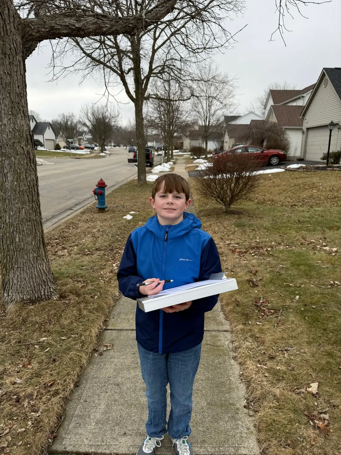 Shaun and son Benjamin canvassing and meeting voters
