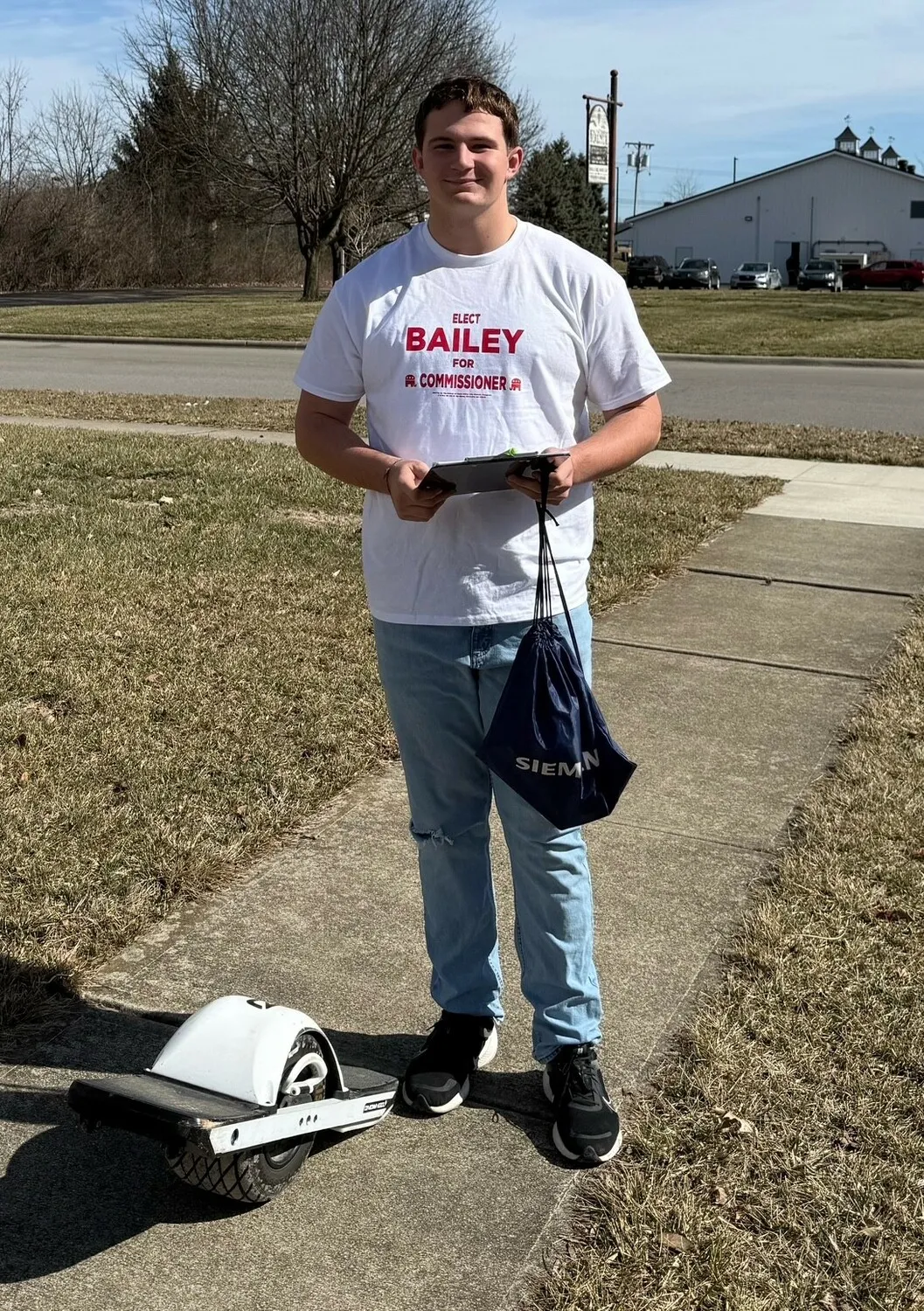 Shaun campaigning with his sons